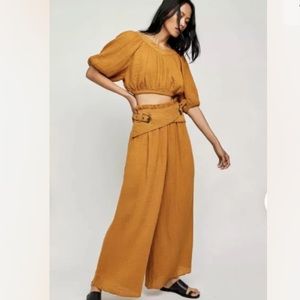 NWT Free People Lou Lou Set M Golden Syrup